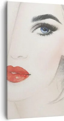 Produktbild von Bild auf Leinwand - Leinwandbild - Frau Gesicht Lippen - 55x100cm - Wand Bild - Wanddeko - Leinwanddruck - Bilder - Kunstdruck - Wanddekoration - Leinwand bilder - Wandkunst - PA55x100-3860