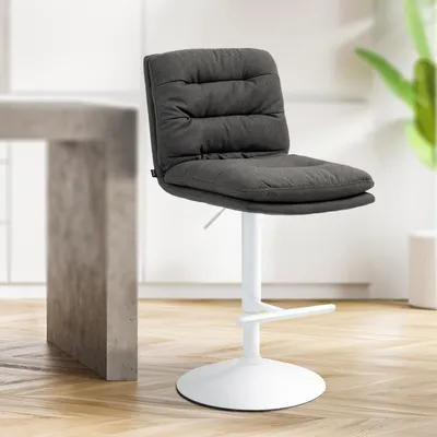 Produktbild von Barhocker HLO-CP248 Stoff weiß dunkelgrau
