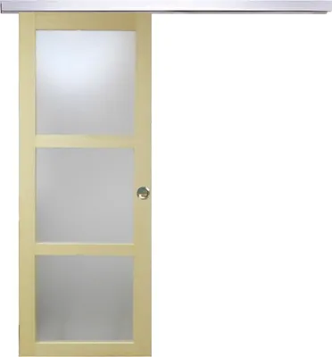 Immagine prodotto di Porta scorrevole in legno Ayous con vetro H204 x L73 cm, binario in alluminio, gusci GD MENUISERIES
