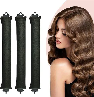 Produktbild von Unyqoos® 3er-Set hitzefreie Lockenbänder mit Samtbezug & Hakenverschluss – schonendes Nacht-Styling für Locken ohne Hitze, geeignet für alle Haartypen