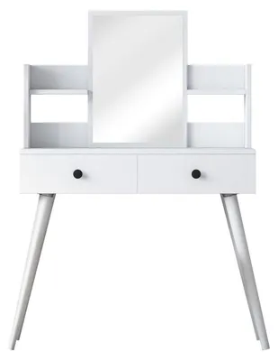 Image de Coiffeuse Table de maquillage en Bois MDF blanc - L 103 × P 40 × H 111,8 cm