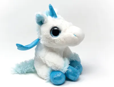 Produktbild von Cornelissen - Kuscheltier - Einhorn - weiß/blau sitzend - 20 cm