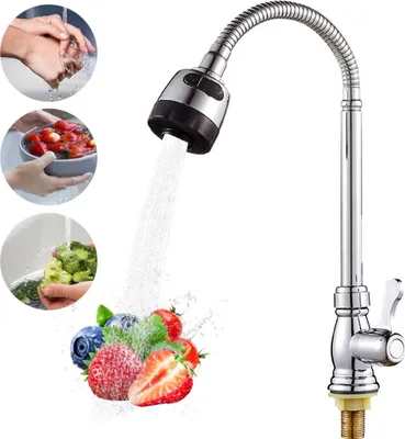 Produktbild von Küchenarmatur mit flexiblem Wasserhahn Sanitec SN 0017, Einhebel
