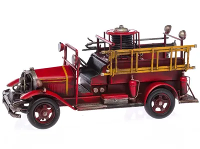 Produktbild von Feuerwehrauto Modellfahrzeug Feuerwehr Modell Nostalgie Antik-Stil 35cm