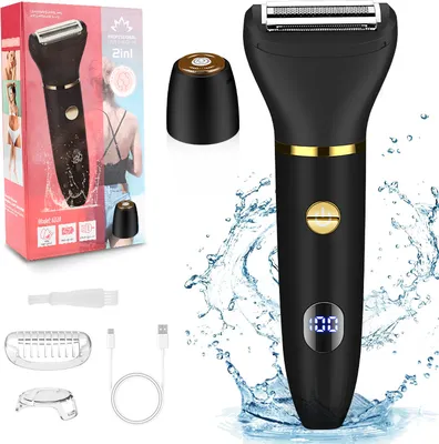 Produktbild von INF Elektrischer 2-in-1 Körperhaartrimmer & Rasierer für Damen Schwarz
