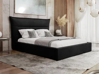 Obrázok produktu pre Manželská posteľ s úložným priestorom 160x200 BUNIA - čierna