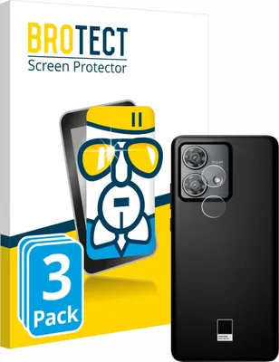 A product shot featuring packaging and a smartphone with a camera lens protector.