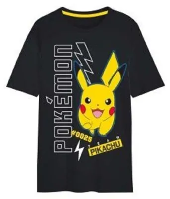 Immagine prodotto di Maglietta Pokémon a maniche corte per bambini T-shirt in cotone morbido e traspirante nero 110/116