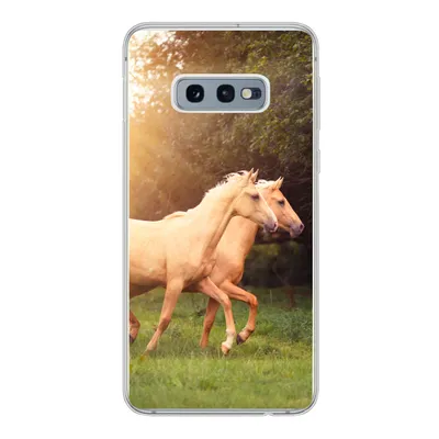 Produktbild von MuchoWow® Handyhülle Schutzhülle Hülle für Samsung Galaxy S10e Pferde - Wald - Sonne Silikon Softcase Handy Hülle - Handy