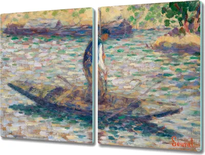 Produktbild von Coloray Schneidebrett Herdabdeckplatte 2x40x52 cm Kochplattenabdeckung Hackbrett Küchenbrett - Fischer Seurat