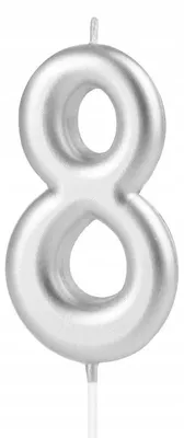 Produktbild von PartyPal Silber Kerze Zahl 8 10 cm