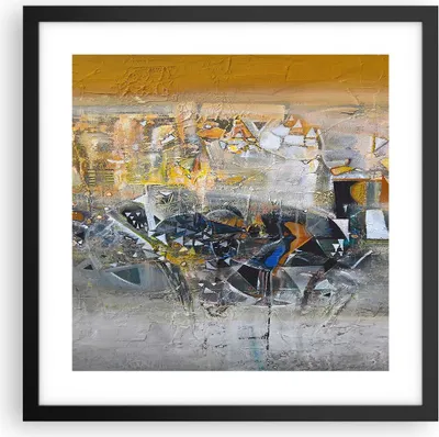 Produktbild von Gerahmtes Poster - Schwarzer Rahmen - Abstraktion modern - 40x40 cm - Wand Bild - Wanddeko - Wandbilder - Kunstposter - Wandposter - Bilderrahmen - Bilder - Kunstdruck - Wandbild - P2BAC40x40-4001