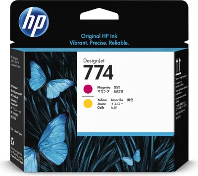 Produktbild von HP 774 Magenta/Gelb DesignJet Druckkopf, HP DesignJet Z6810 Produktionsdrucker-Serie, HP DesignJet Z6610 Produktionsdrucker, Thermal Inkjet, Magenta, Gelb, P2V99A, Business, Singapur