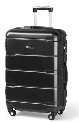 Produktbild von ALEOS. Hartschalen Koffer XL 45x28x66cm Reisekoffer, Hartschalen Trolley, Schwarz, leicht, Hartschale, robust, 100% ABS+PC, TSA Schloss, leichtgängige 4 Rollen