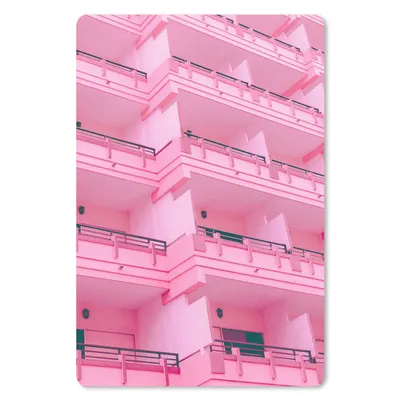 Produktbild von MuchoWow® Mauspad Mousepad Balkon - Sommer - Rosa - Architektur 18x27 cm - Mousepads - Maus Mat - Pad - Mausunterlage
