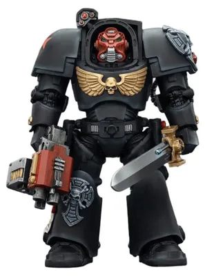 Productafbeelding van Warhammer 40.000 actiefiguur, Black Templars Terminator, met powersword en stormbolter, 14 cm