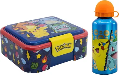 Produktbild von Pokemon Pikachu Kinder 2 tlg. Set XL Brotdose Alu-Trinkflasche 400 ml