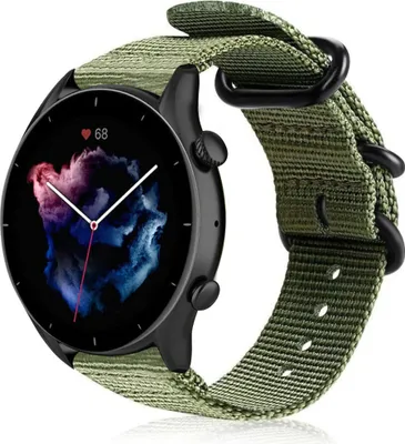 Produktbild von Strap-it Amazfit GTR 3 (Pro) Amazfit GTR 3 (Pro) Nylon-Schnallenarmband (Grün)