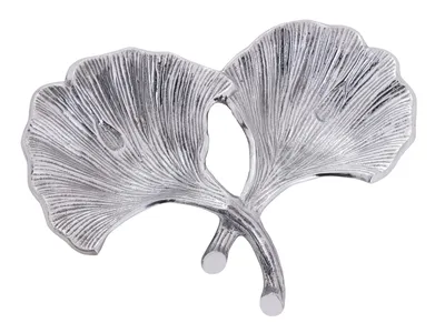 Produktbild von Dekoschale Schale Aluminium Ginkgo 2 Blatt. silber Blattschale