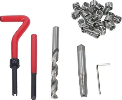Image de M8x1.25 Thread Repair Tool Helical Threaded Inserts Kit High Speed Steel Universal for Car Engine Repairs Red