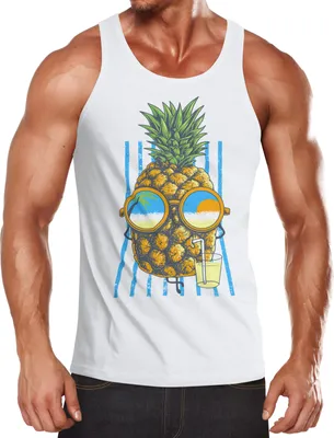 Produktbild von Herren Tank Top chilling Ananas Pinapple Sommer Beach Party Slim Fit Neverless®  L