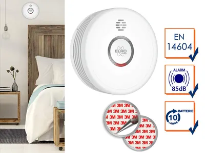 Produktbild von ELRO 10 Jahres Rauchmelder mit Nachtmodus, Selbsttestfunktion & Magnethalterung