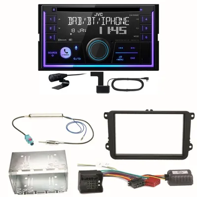 Produktbild von JVC KW-DB95BT Bluetooth DAB USB Einbauset für Golf 5 6 Passat 3C CC B7 Touran