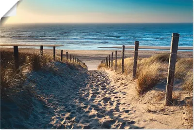Produktbild von ARTland Poster Weg zum Nordseestrand Sonnenuntergang Größe: 90x60 cm