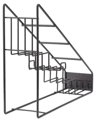 Sirupflaschenregal 4-stufig, Edelstahl, schwarz, 43x32x11 cm