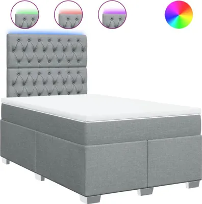 Produktbild von vidaXL Boxspringbett mit Matratze Hellgrau 120x200 cm Stoff