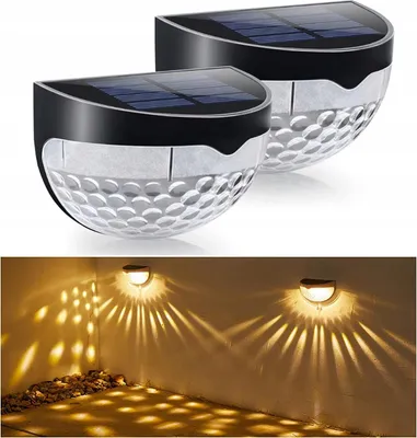 Obrázok produktu pre Solárne Nástenné Svetlo Záhrada 2 Ks 6 Led Vonkajšie Lampy