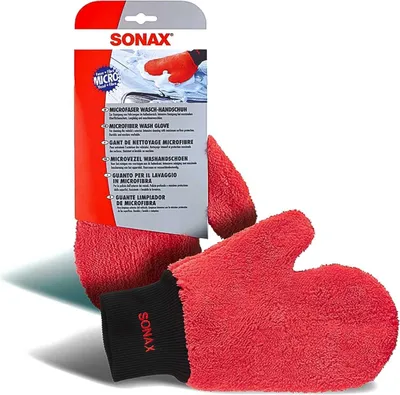 Produktbild von Microfaser Wasch-Handschuh von Sonax, schonende Reinigung von Lack, Glas oder Kunststoffoberflächen, zur Reinigung von Fahrzeugen im Außenbereich, maximaler Oberflächenschutz