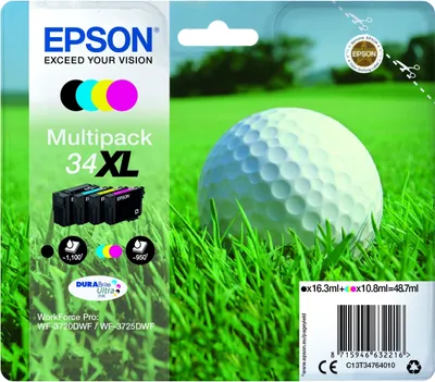 Produktbild von Tintenpatronen Epson T3476 schwarz/cyan/gelb/magenta Packung mit 7 Stück
