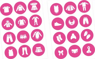 Produktbild von Möbelaufkleber Ordnungssticker für Kleidung weiß/ pink