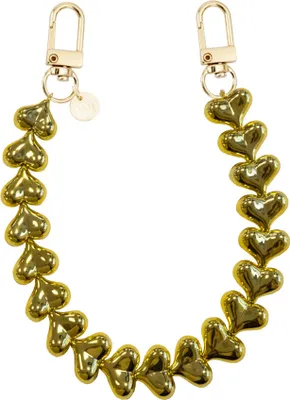 Produktbild von Telefonkabel gold mit Funky Hearts Design, Zauberkabel und praktischen Haken für Telefonhülle