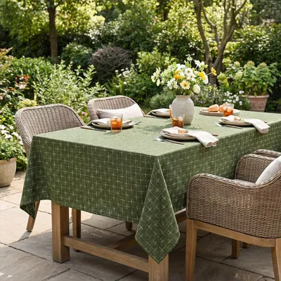 Productafbeelding van Omgoods - Bohemian Tafelkleed in Olijfgroen, 140 x 110 cm