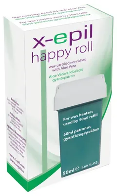 Image de X-Epil, Happy Roll, Aloe Vera, finition soyeuse, cire épilatoire, corps, 50 ml