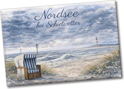 Produktbild von Küstenszene Nordsee bei Schietwetter Souvenir Souvenir Magnet