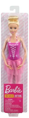 Produktbild von Barbie-Puppe als blonde Ballerina mit rosa Kostüm