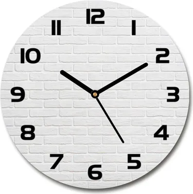 Produktbild von Wanduhr aus Glas 30fi Glasbild Glasuhr Gehärtetes Glas - schwarze-zeiger - Brick wall