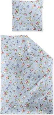 Produktbild von Irisette Mako-Satin Bettwäsche-Garnitur Wave 8591 Farbe blau Größe 155x200+80x80