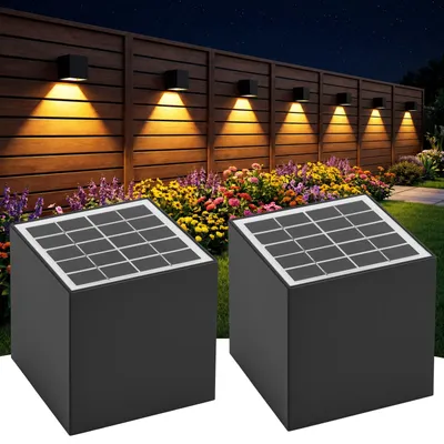 Solar-Wandleuchten 2er-Pack, IP65, 2 Lichtfarben, für Garten & Terrasse