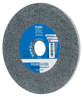 Produktbild von PFERD PNER-W 15006-25,4 SiC F, Stahl, Nicht-eisenhaltiges Metall, Bronze, Edelstahl, Kunststoff, Aluminium, Kupfer, PFERD, 2,54 cm, 15 cm, 5100 RPM, 5 Stück(e)