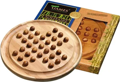 Produktbild von Philos Solitaire Groß Bambus Denkspiel Holz Brettspiel