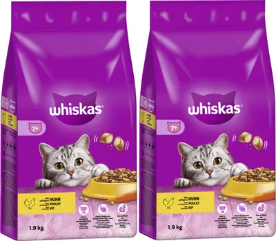 Produktbild von WHISKAS® Beutel Trocken Senior mit Huhn 2 x 1,9kg