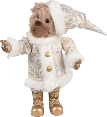 Produktbild von Clayre & Eef Weihnachtsdekorationsfigur Bär 36 cm Beige Kunststoff