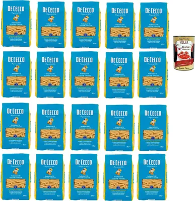 Produktbild von De Cecco Sedanini N°61, 100% Italienisch Pasta Nudeln 20x 500g + Italian Gourmet Polpa 400g