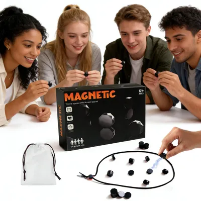 Produktbild von STILVORA Brettspiele, Magnetisches Schachspiel Tragbar, Reise-Schachspiel mit Magnetfiguren, Klappbares Brett für Unterwegs & Zuhause, Denkspiel für Kinder & Erwachsene