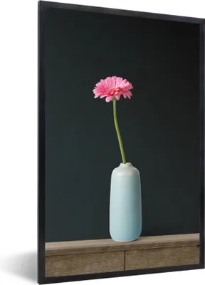 Produktbild von MuchoWow® Gerahmtes Poster Blume - Rosa - Stilleben 60x90 cm - Poster mit Schwarzem Bilderrahmen Wandposter Rahmen Foto Bilder - Kunst
