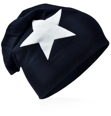 Produktbild von Kinder Beanie Gross Stern Schwarzblau S